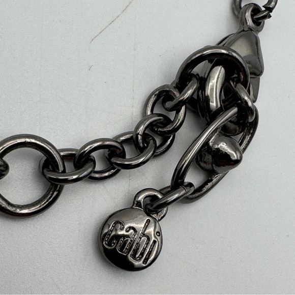 Cabi Fashion Charm Necklace | 32–35” | Scissors, Dress, Button, Crystals - Picture 3 of 5